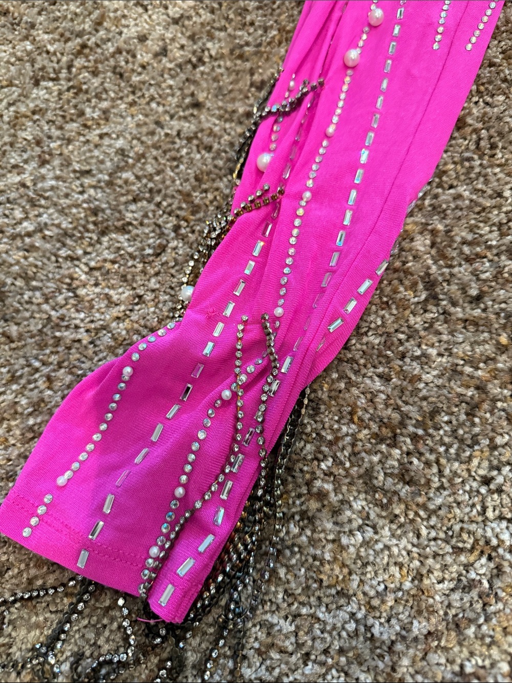 Fashion Nova Hot Pink Cutout Mini Dress with Silver Rhinestones - Picture 5 of 6